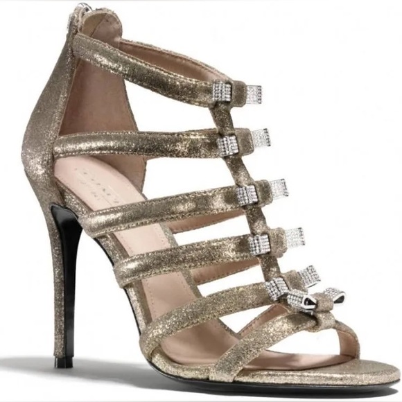Coach Shoes - Coach 8.5 Laila Dot Met evening Leather high heels pump shoes sandals stiletto